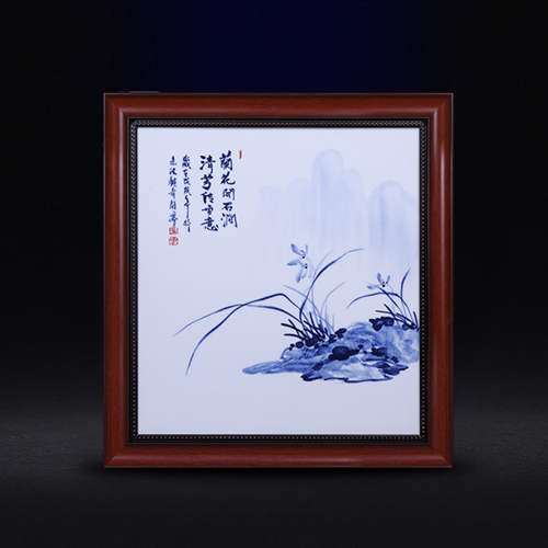 <b>陶瓷瓷板畫91抖音成人 蘭花青花瓷瓷板畫</b>